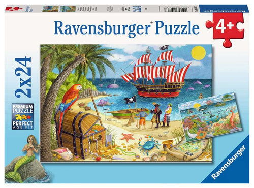 Pirates & Mermaids – 2 x 24 Piece Jigsaw Puzzles (Ravensburger) - Completed Puzzle