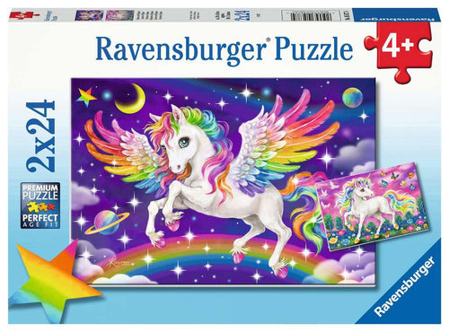 Unicorn and Pegasus – 2 x 24 Piece Jigsaw Puzzles (Ravensburger) - Completed Puzzle