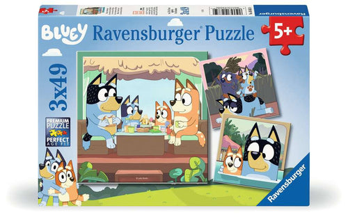 Bluey's Adventures – 3 x 49 Piece Jigsaw Puzzles (Ravensburger) - Completed Puzzle
