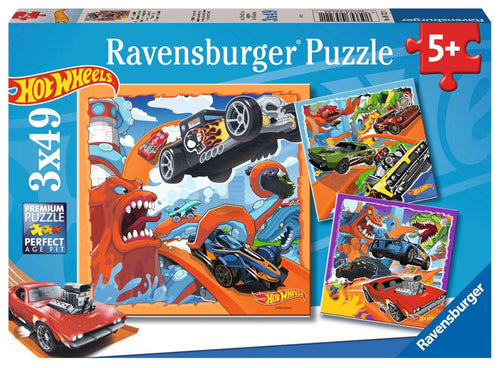Hot Wheels: Make it Epic – 3 x 49 Piece Jigsaw Puzzles (Ravensburger) - Completed Puzzle