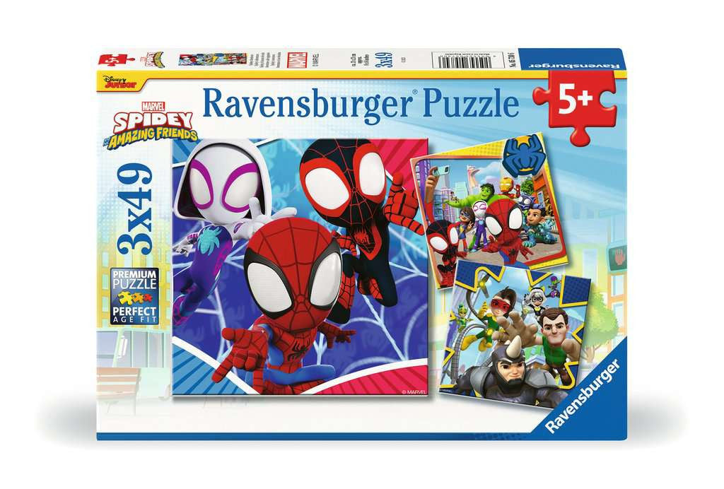 Spidey and His Amazing Friends – 3 x 49 Piece Jigsaw Puzzles (Ravensburger)