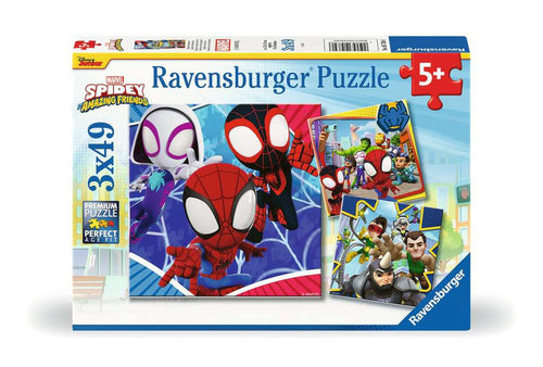 Spidey and His Amazing Friends – 3 x 49 Piece Jigsaw Puzzles (Ravensburger) - Completed Puzzle