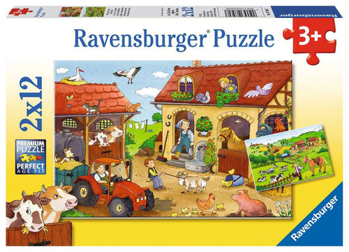 On the Farm – 2 x 12 Piece Jigsaw Puzzles (Ravensburger) - Completed Puzzle