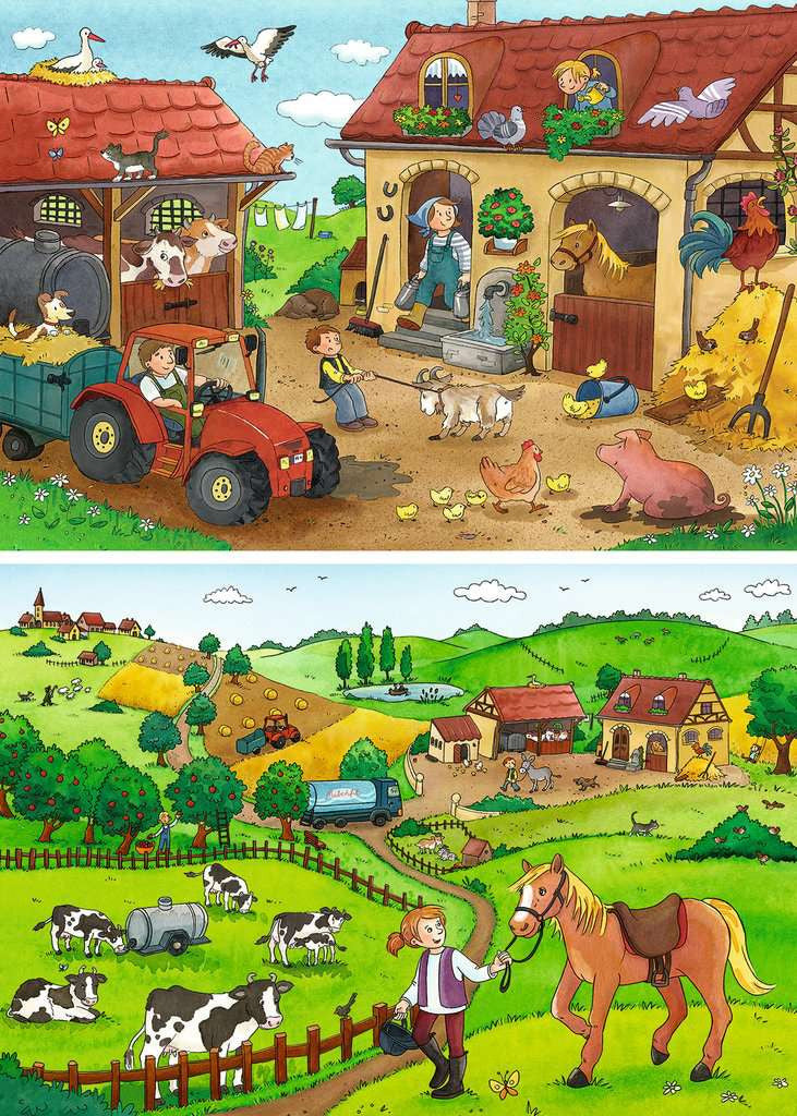 On the Farm – 2 x 12 Piece Jigsaw Puzzles (Ravensburger)