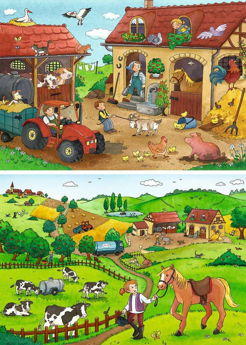 On the Farm – 2 x 12 Piece Jigsaw Puzzles (Ravensburger)