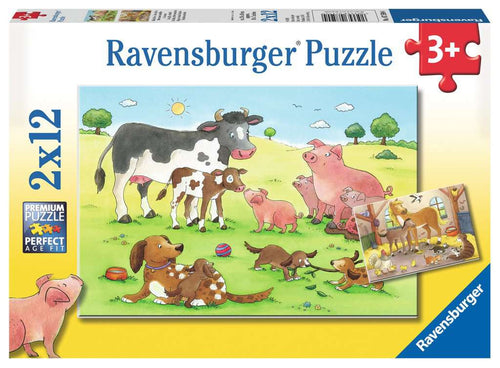 Farm Animals – 2 x 12 Piece Jigsaw Puzzles (Ravensburger) - Completed Puzzle