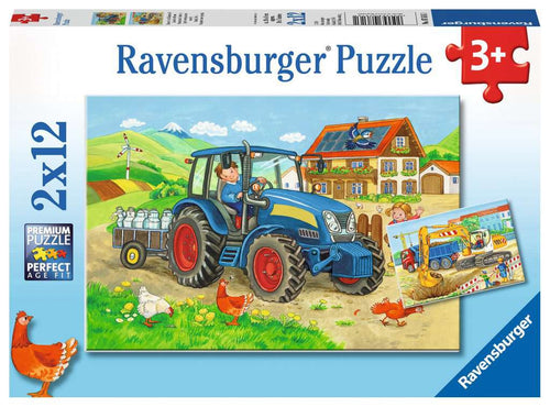 Hard at Work – 2 x 12 Piece Jigsaw Puzzles (Ravensburger) - Completed Puzzle