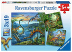 Dinosaur Fascination – 3 x 49 Piece Jigsaw Puzzles (Ravensburger)