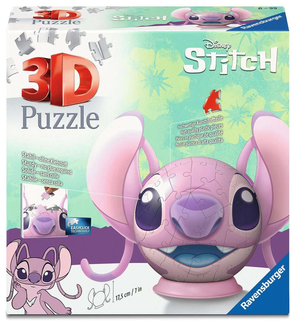 Disney Stitch Angel with Ears – 72 Piece 3D Jigsaw Puzzle (Ravensburger)