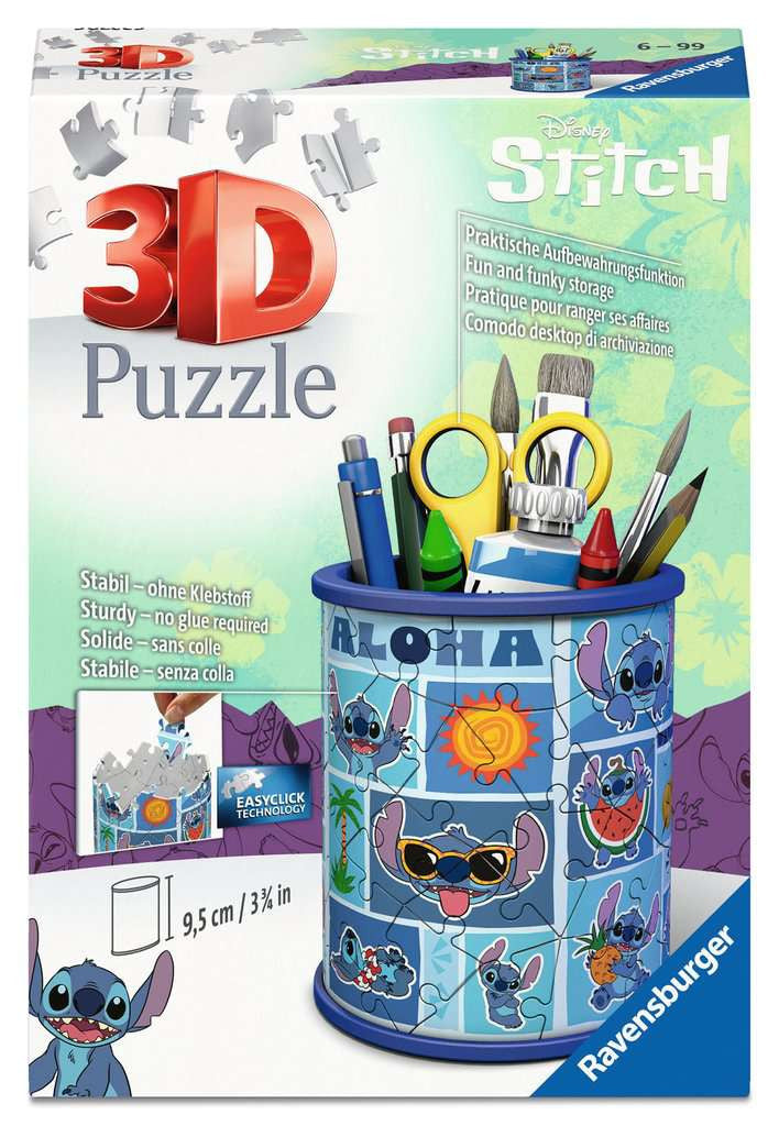 Disney Stitch Pencil Holder – 54 Piece 3D Jigsaw Puzzle (Ravensburger)