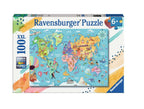 Map of the World XXL – 100 Piece Jigsaw Puzzle (Ravensburger)