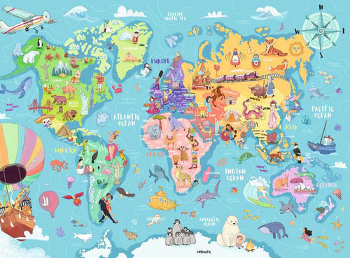 Map of the World XXL – 100 Piece Jigsaw Puzzle (Ravensburger)