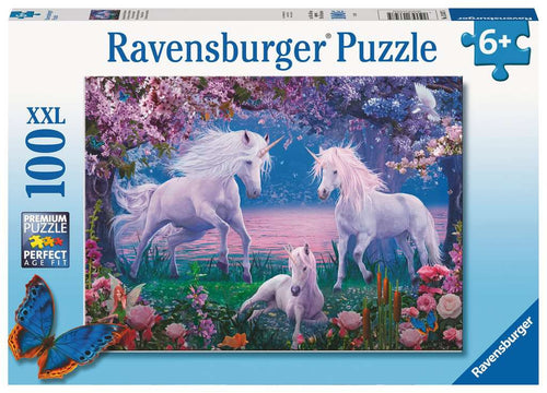 Unicorns XXL – 100 Piece Jigsaw Puzzle (Ravensburger) - Completed Puzzle
