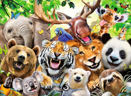 Exotic Animals Selfie XXL – 300 Piece Jigsaw Puzzle (Ravensburger)