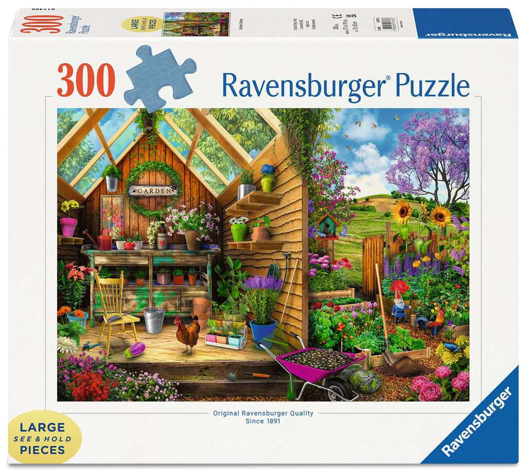 Box, straight on: Gardener's Getaway – 300 XL Piece Jigsaw Puzzle (Ravensburger)