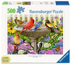 Box, straight on: At the Birdbath – 500 XL Piece Jigsaw Puzzle (Ravensburger)