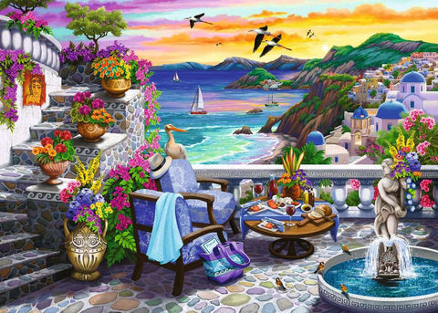 Artwork: Santorini Sunset – 300 XL Piece Jigsaw Puzzle (Ravensburger)