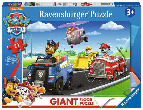 PAW Patrol Rescue Vehicles - 24 Piece Giant Floor Jigsaw Puzzle (Ravensburger) - Completed Puzzle