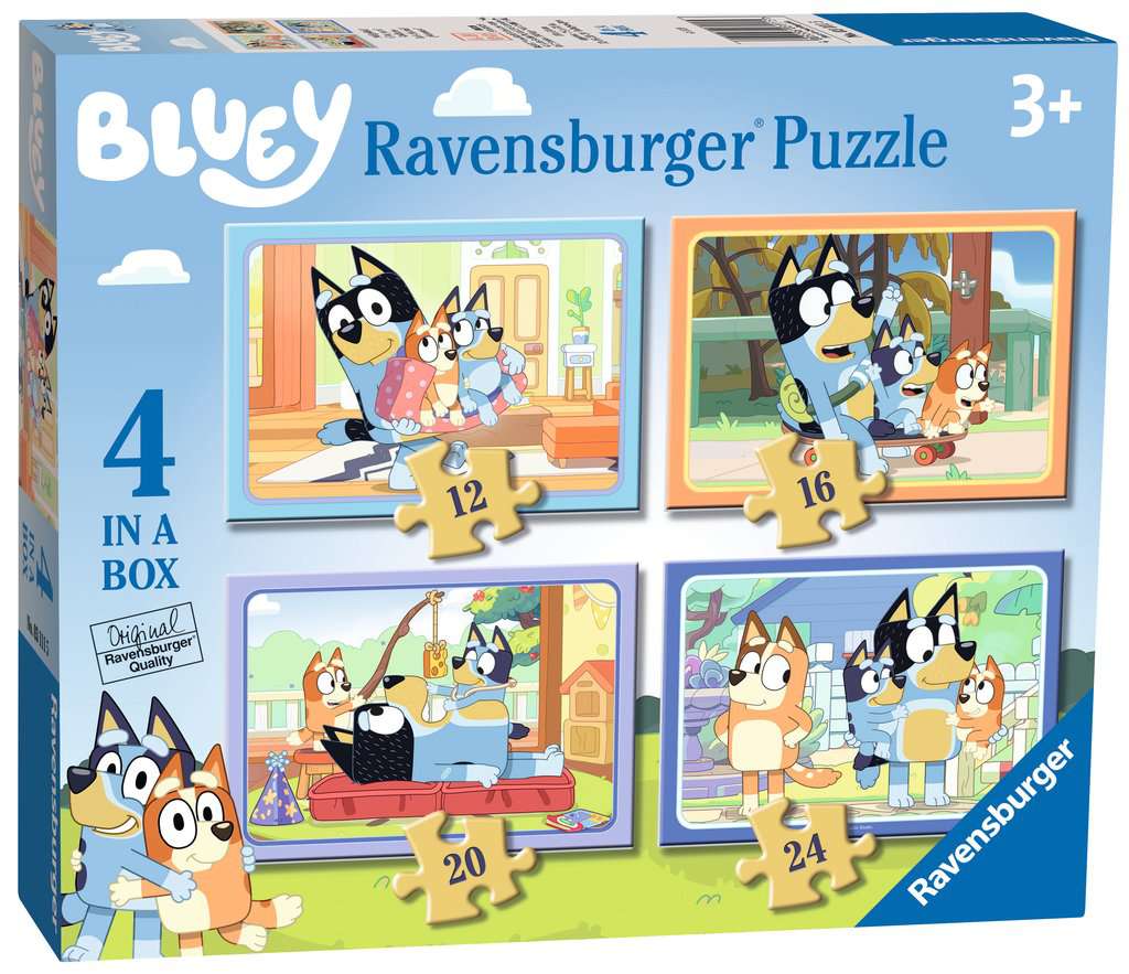 Bluey 4 in a Box - 12, 16, 20 & 24 Piece Jigsaw Puzzle (Ravensburger)