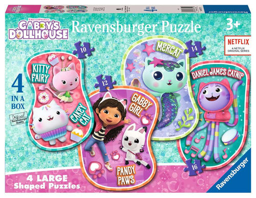Gabby's Dollhouse 4 Large Shaped Puzzles - 10, 12, 14 & 16 Pieces (Ravensburger)
