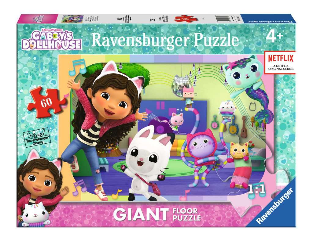 Gabby's Dollhouse Giant Floor Puzzle - 60 Piece Jigsaw Puzzle (Ravensburger) - Completed Puzzle
