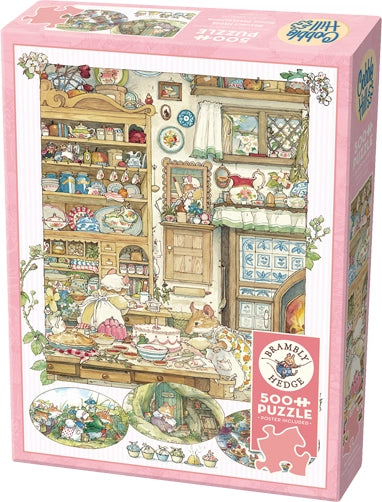 Brambly Hedge Picnic Preparations by Jill Barklem - 500 Piece Jigsaw Puzzle + Poster (Cobble Hill) - Completed Puzzle