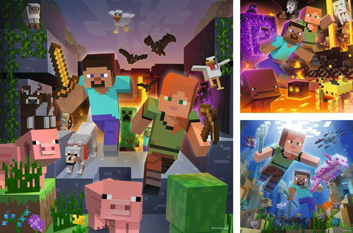 Minecraft 3x49 Piece Jigsaw Puzzle (Ravensburger) - Image 2