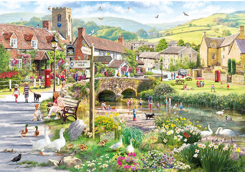 Artwork: Puddle Ducks & Paddling – 500 Piece Jigsaw Puzzle (Gibsons)