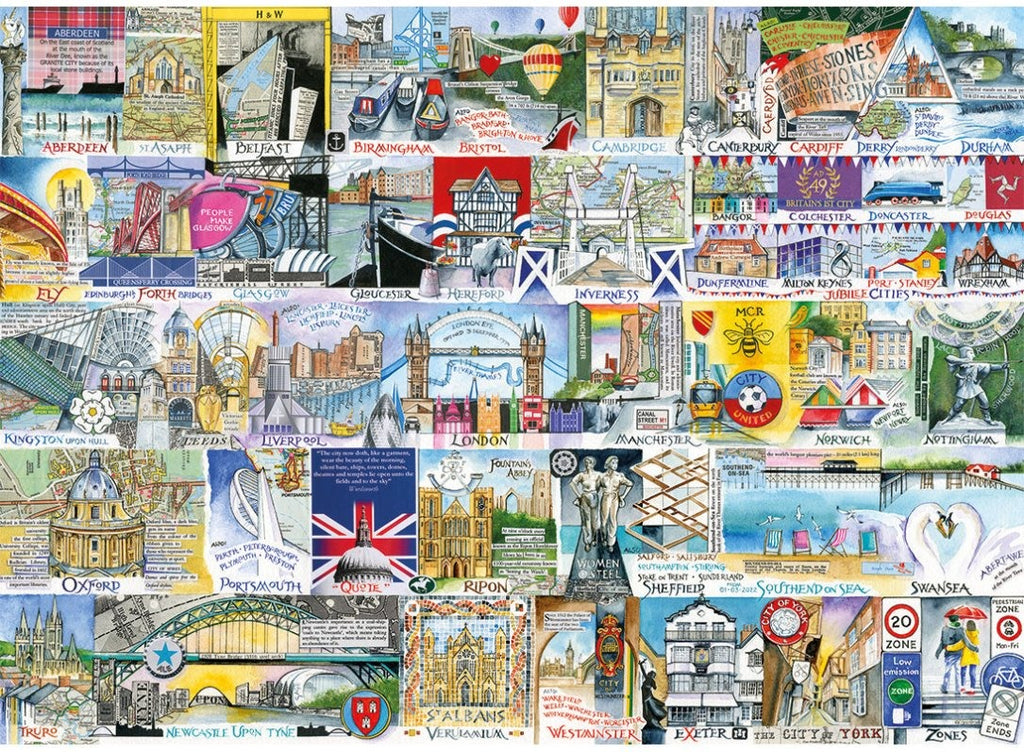 Artwork: Bright Lights & Big Cities – 500 XL Piece Jigsaw Puzzle (Gibsons)