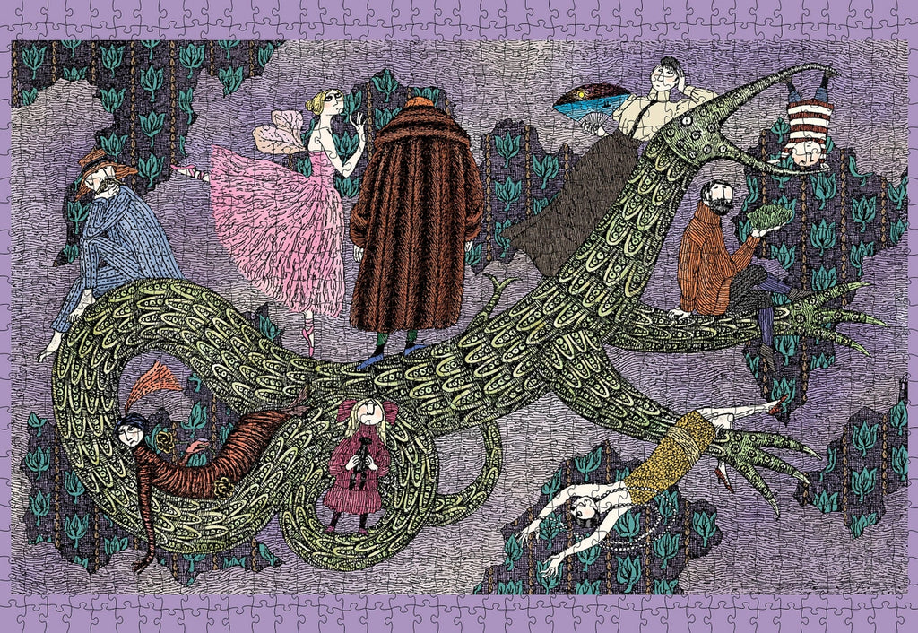 Drop Curtain by Edward Gorey – 1000 Piece Jigsaw Puzzle (Pomegranate)