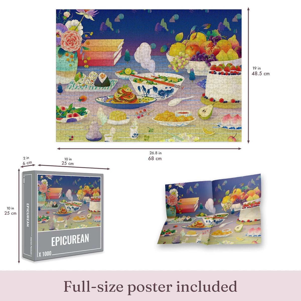 Size guide: Epicurean – 1000 Piece Jigsaw Puzzle (Cloudberries)
