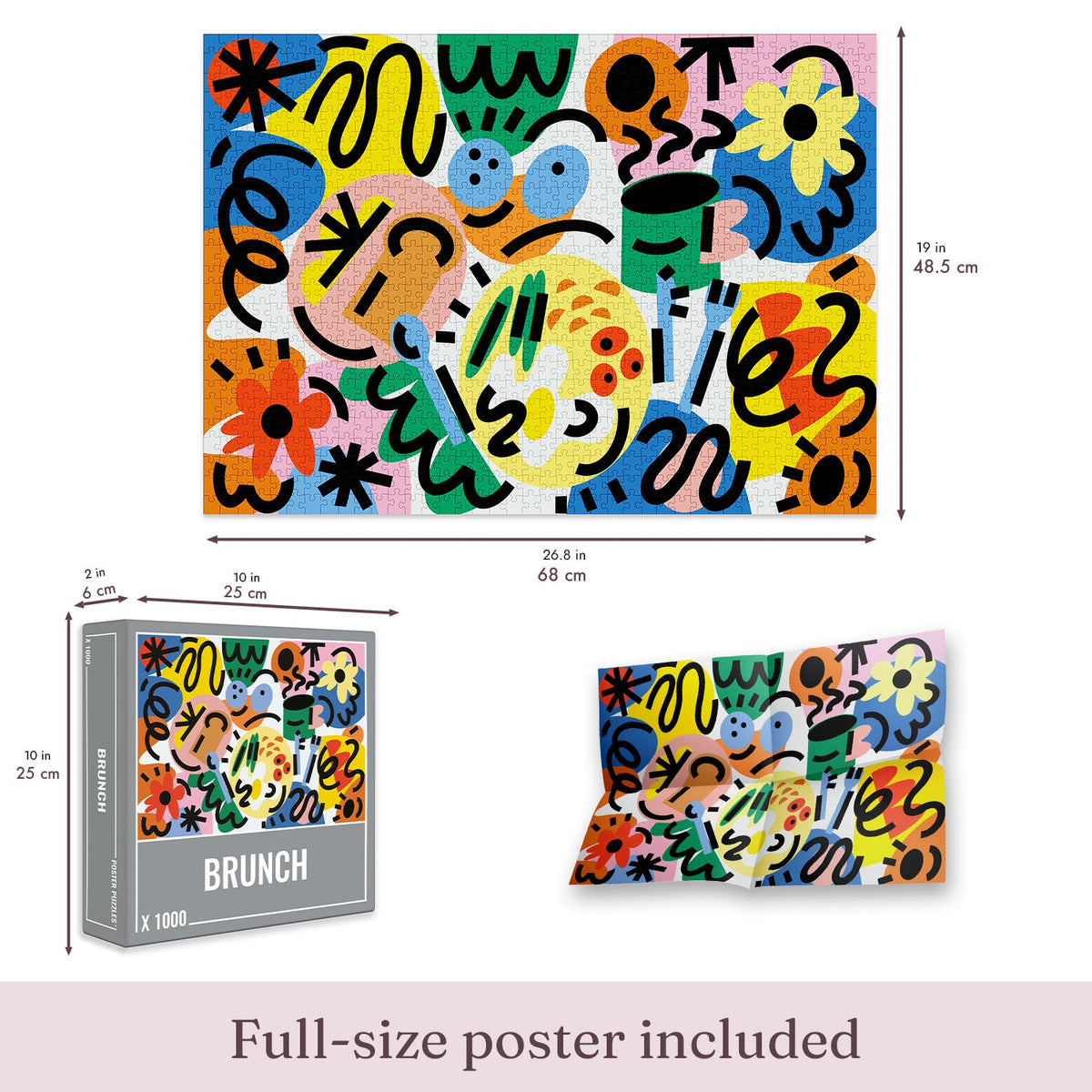 Size guide: Brunch – 1000 Piece Jigsaw Puzzle (Cloudberries)