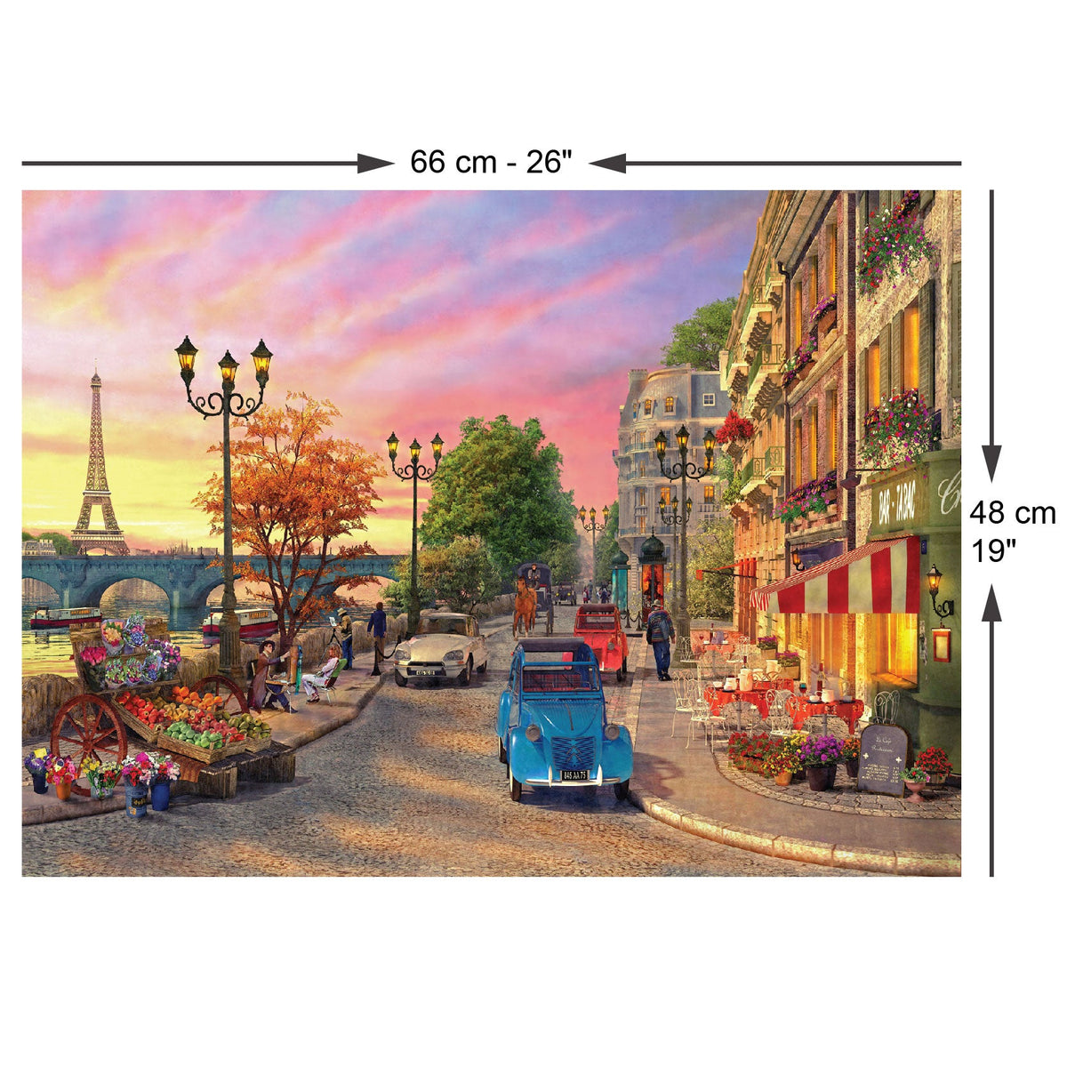 Size guide: Seine Sunset – 1000 Piece Jigsaw Puzzle (Anatolian)