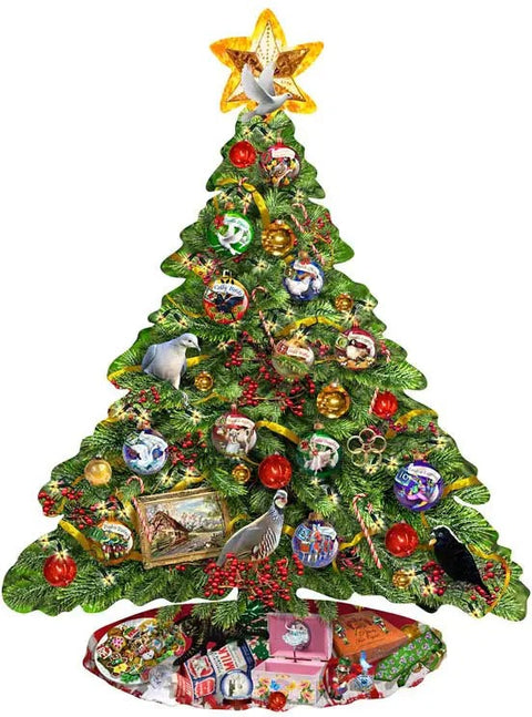 Artwork: The Twelve Days of Christmas x Two by Lori Schory - 1000 Piece Shaped Jigsaw Puzzle (Sunsout)