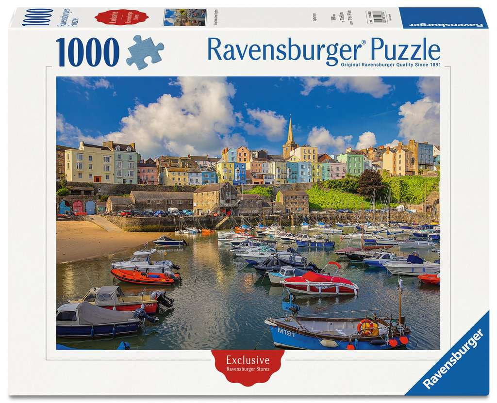 Box, straight on: Tenby Harbour, Wales - 1000 Piece Jigsaw Puzzle (Ravensburger)