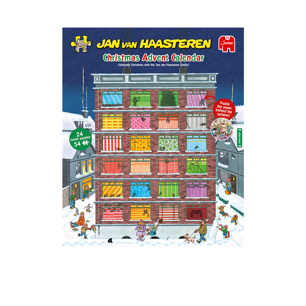 Box, straight on: Advent Calendar by Jan Van Haasteren – 24 x 54 Piece Jigsaw Puzzles (Jan van Haasteren)