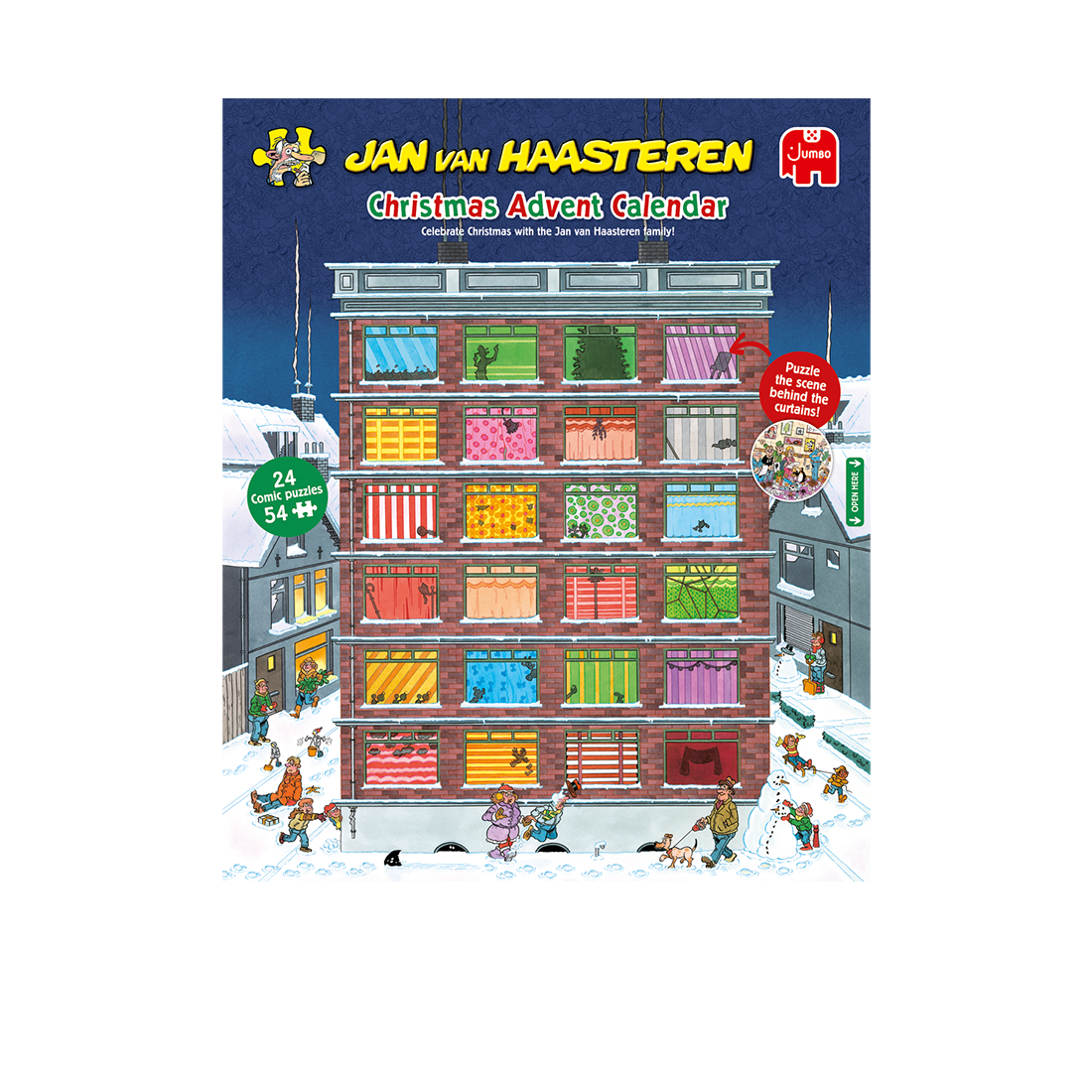 Box, straight on: Advent Calendar by Jan Van Haasteren – 24 x 54 Piece Jigsaw Puzzles (Jan van Haasteren)