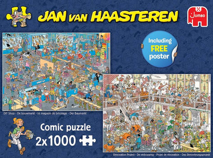 Jan Van Haasteren - How Not to DIY - 2 x 1000 Piece Jigsaw Puzzle