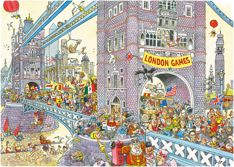 Artwork: Wasgij Retro Mystery 8: The Final Hurdle – 1000 Piece Jigsaw Puzzle (Wasgij)
