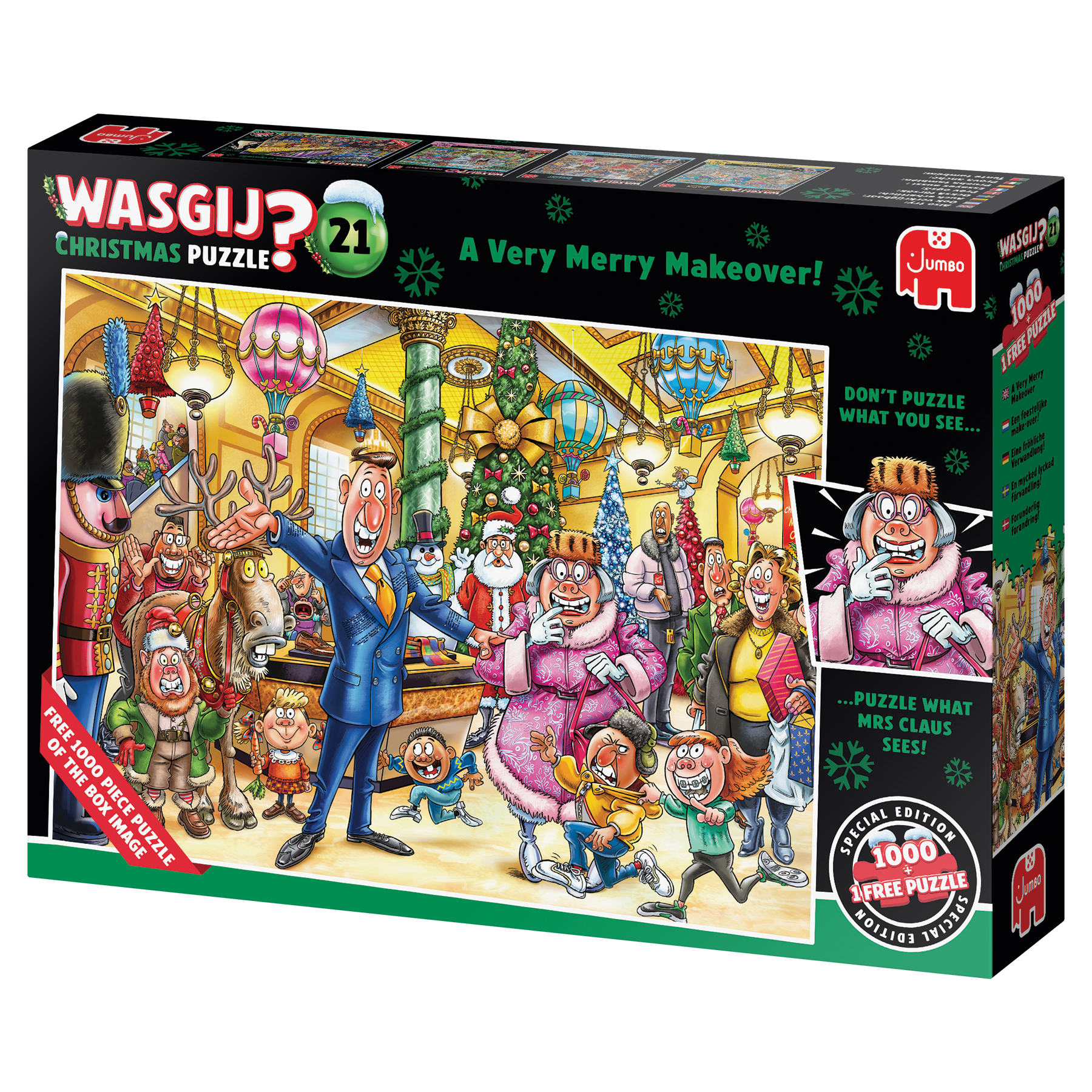 Wasgij Christmas 21: A Very Merry Makeover! – 1000 Piece Jigsaw Puzzle (Wasgij)