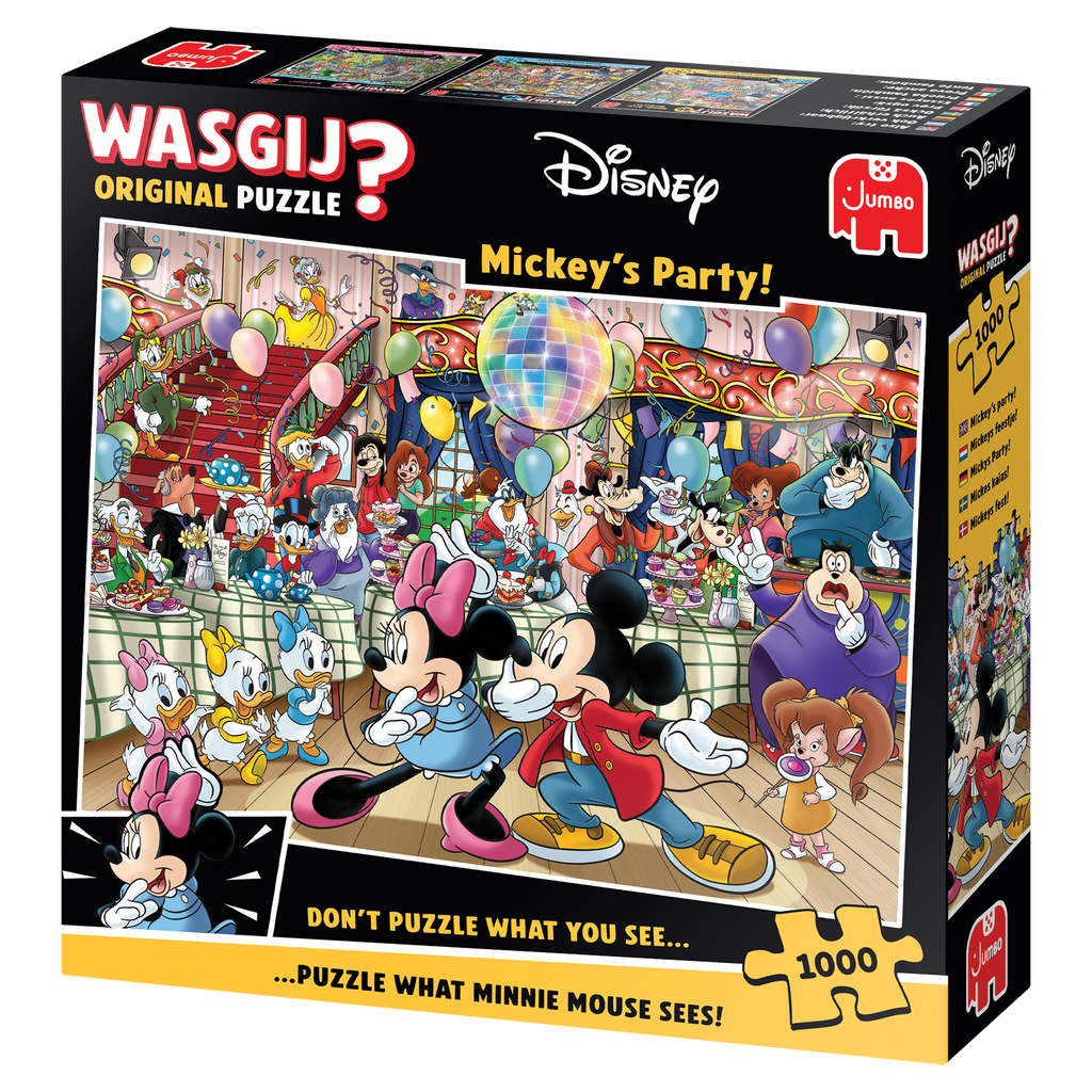 Box, turned left: Wasgij Original: Disney Mickey's Party – 1000 Piece Jigsaw Puzzle (Wasgij)
