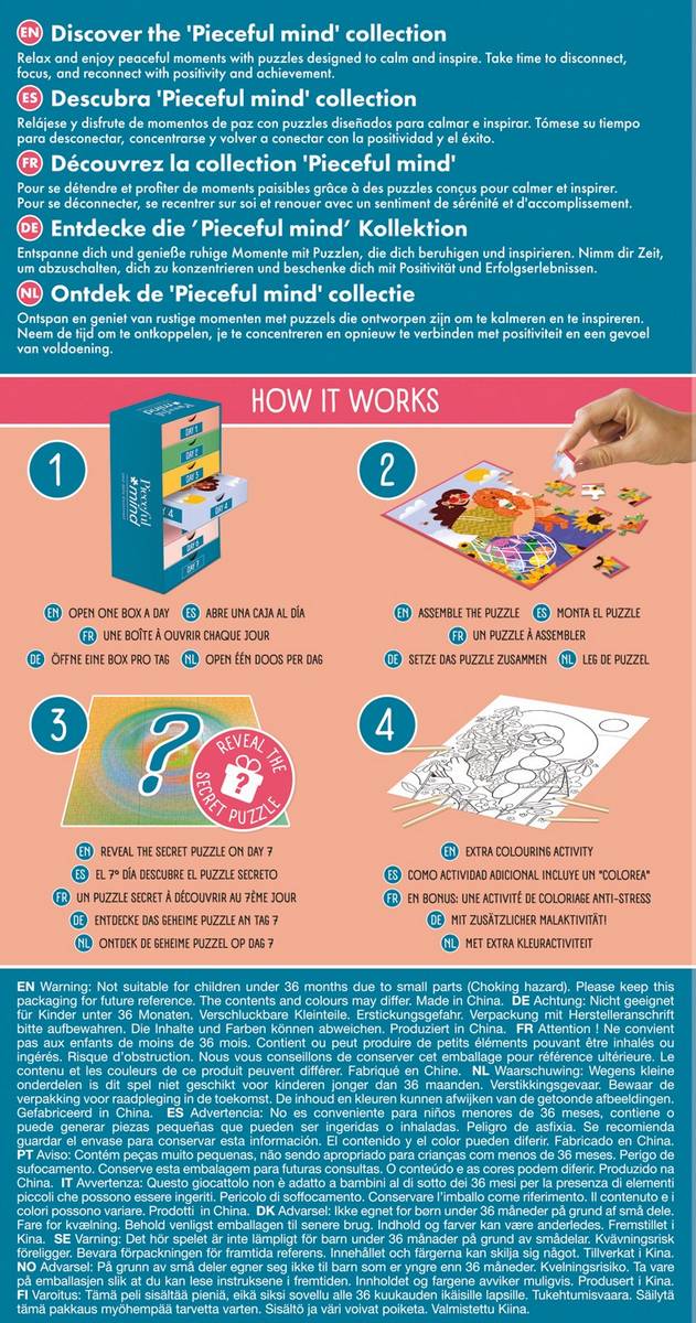 Pieceful Mind: Take a Moment - 6-in-1 Mindfulness Jigsaw Puzzle Set (Jumbo)