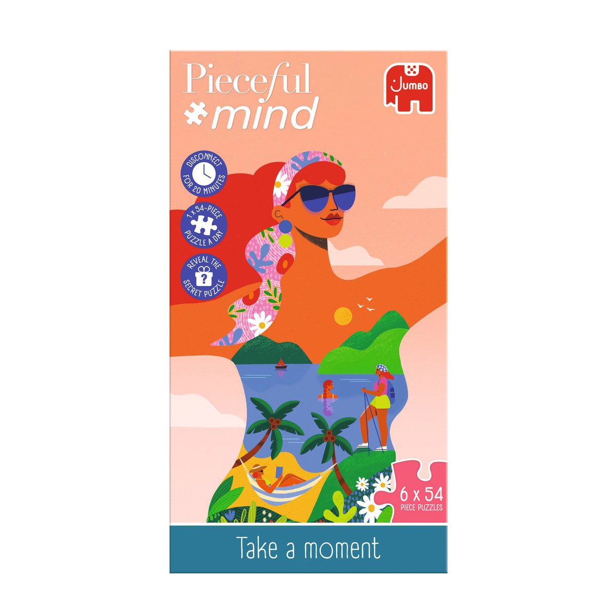 Box, straight on: Pieceful Mind: Take a Moment - 6-in-1 Mindfulness Jigsaw Puzzle Set (Jumbo)