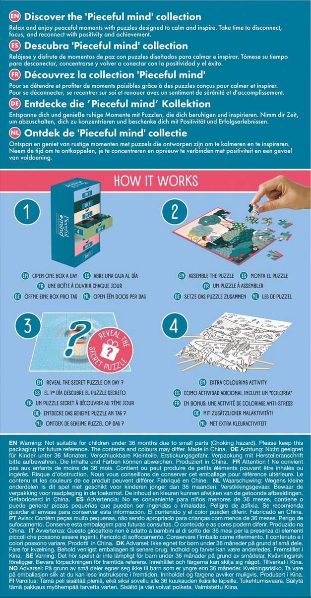 Pieceful Mind: A Piece of Nature - 6-in-1 Mindfulness Jigsaw Puzzle Set (Jumbo)