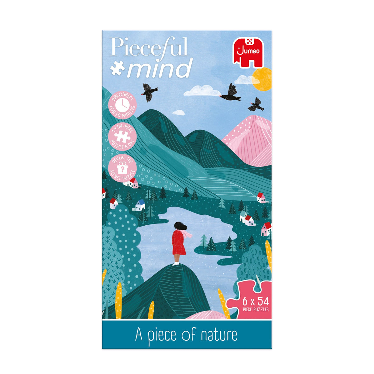 Box, straight on: Pieceful Mind: A Piece of Nature - 6-in-1 Mindfulness Jigsaw Puzzle Set (Jumbo)