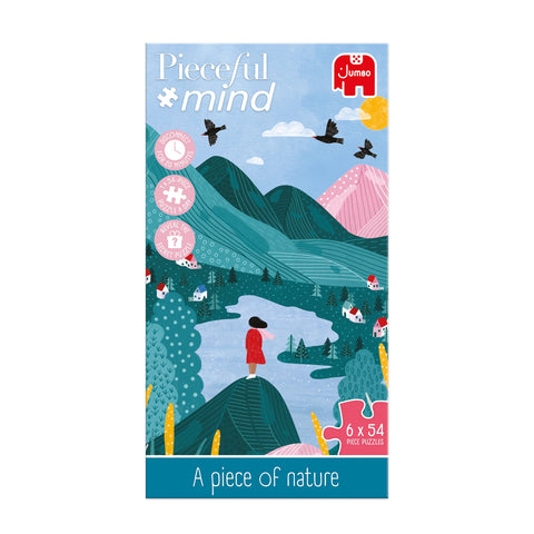 Box, straight on: Pieceful Mind: A Piece of Nature - 6-in-1 Mindfulness Jigsaw Puzzle Set (Jumbo)