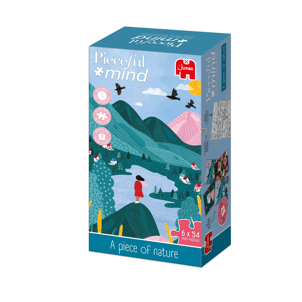 Box, turned left: Pieceful Mind: A Piece of Nature - 6-in-1 Mindfulness Jigsaw Puzzle Set (Jumbo)