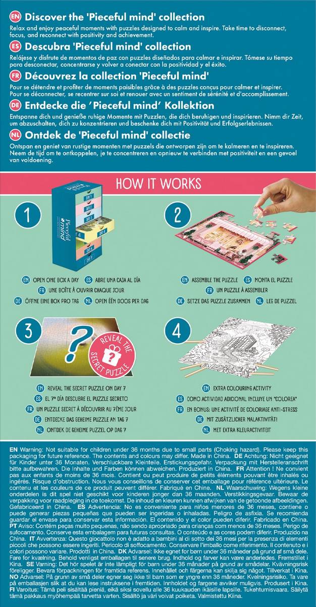 Pieceful Mind: Take Time for You - 6-in-1 Mindfulness Jigsaw Puzzle Set (Jumbo)