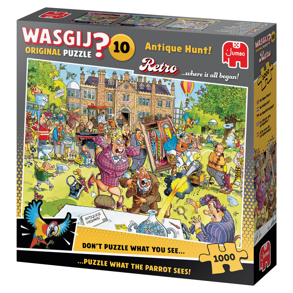 Box, turned left: Wasgij Retro Original 10 - Antique Hunt! - 1000 Piece Jigsaw Puzzle (Jumbo)