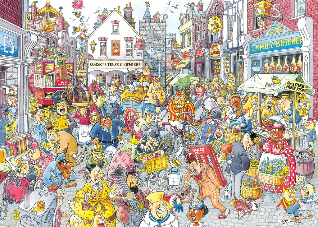 ** Pre-Order ** Wasgij Retro Destiny 10 - High Street Hassle! - 1000 Piece Jigsaw Puzzle (Jumbo)